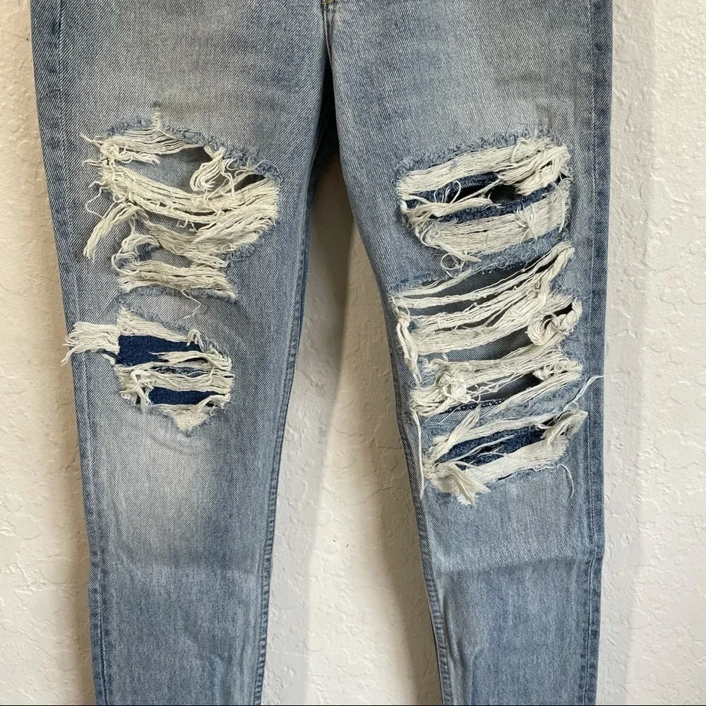 GRLFRND Karolina Distressed High Rise‎ Skinny Ripped Cotton Jean Size 26 New